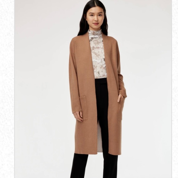 Aritzia Babaton Lance Cardigan caramel tan long open sweater - Picture 10 of 10